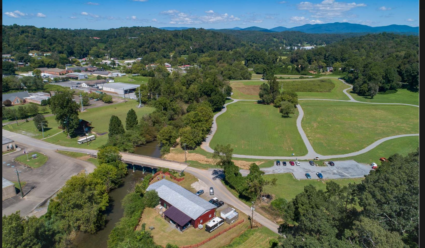 Ellijay and the Appalachian Mountains viewed from the air