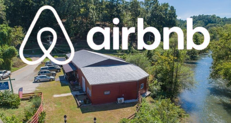 Airbnb booking option for Ellijay RiverSpace beside the river