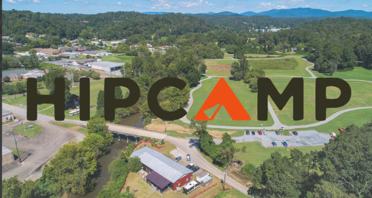 Hipcamp booking option for Ellijay RiverSpace in the North Georgia Mountains